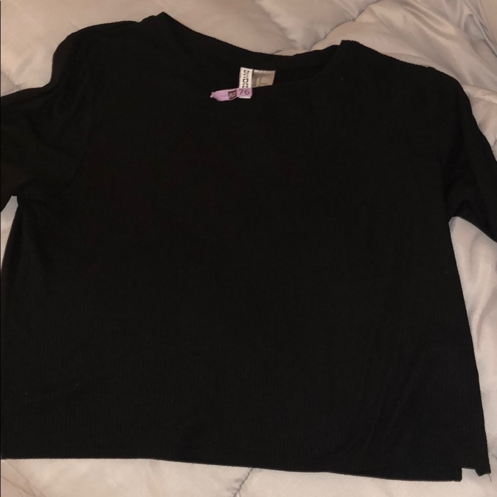 H&M black ribbed crop top
